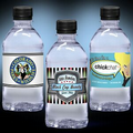 12 oz. Custom Label Spring Water w/Black Flat Cap - Clear Bottle